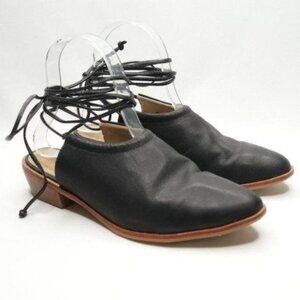 Urban Outfitters Bird Of Flight Women's Size 7.5 Black Leather Lace Up Mules